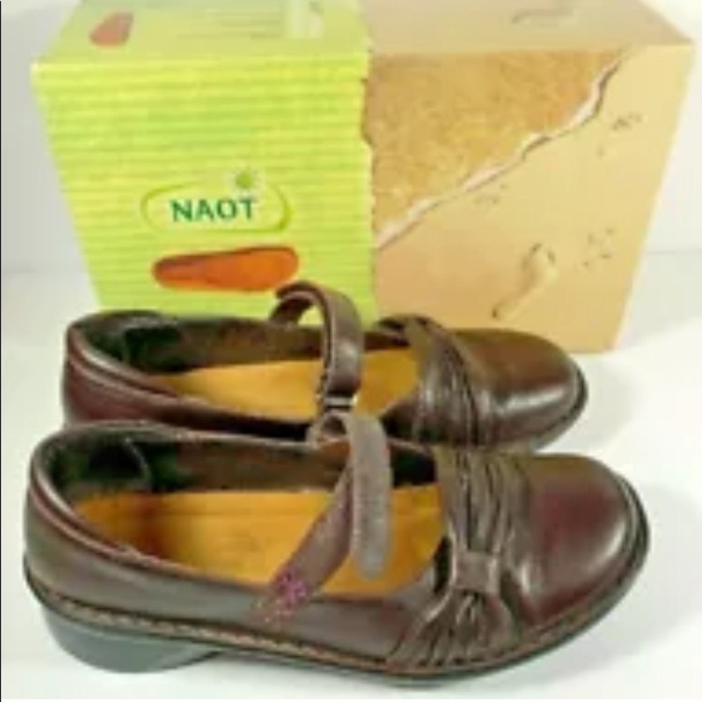 Naot 41 Kirei Shoes Brown Suede Madras Leather 8